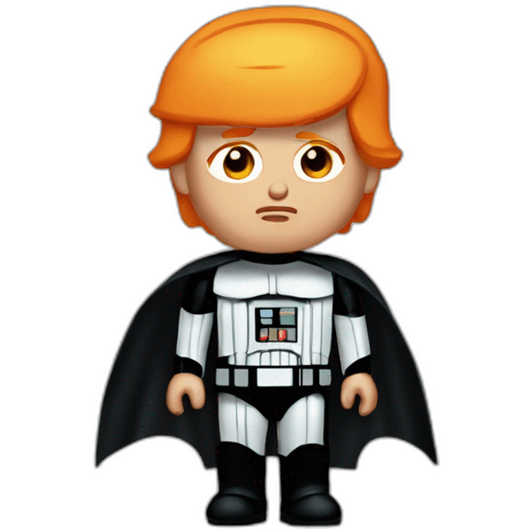 OLS Donald trump with short orange hair in darth vader outfit emoji