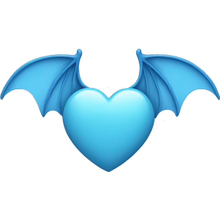 Light blue heart with bat wings  emoji