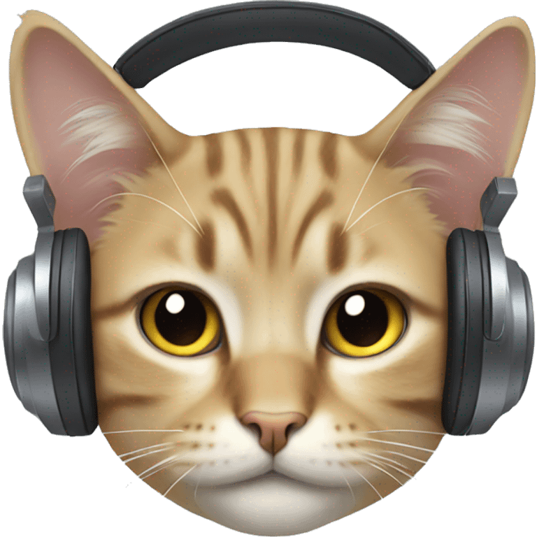 Cat with headphones emoji