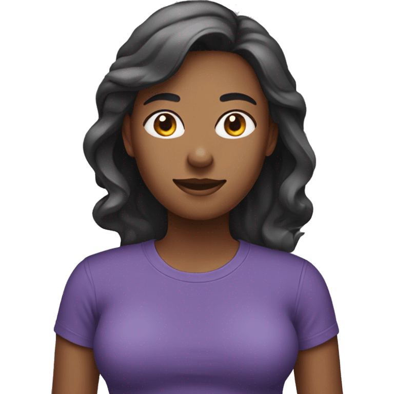 woman wearing purple tshirt emoji