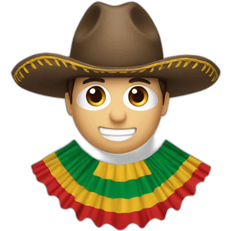 drapeau espagnol avec un chapeau mexicain par dessus emoji