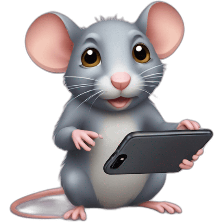 rat with an iphone emoji