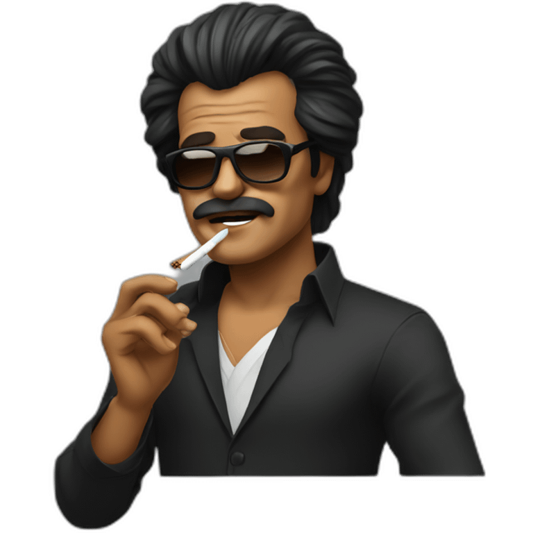 Rajni with cigarette  emoji