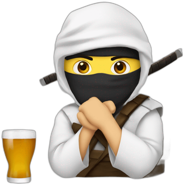 Ninja qui bois de l'alcool emoji