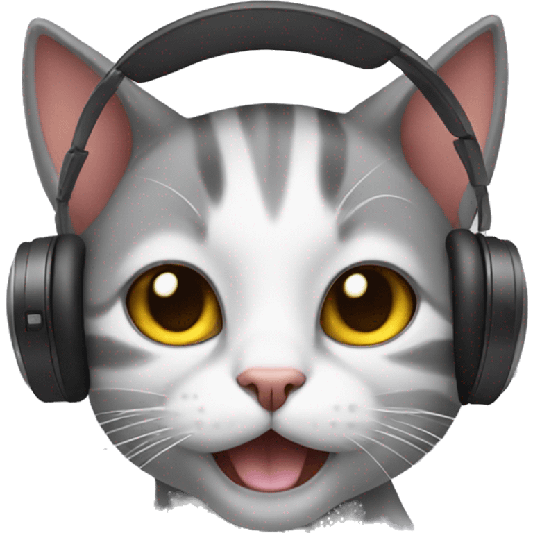 Cat with headphone  emoji