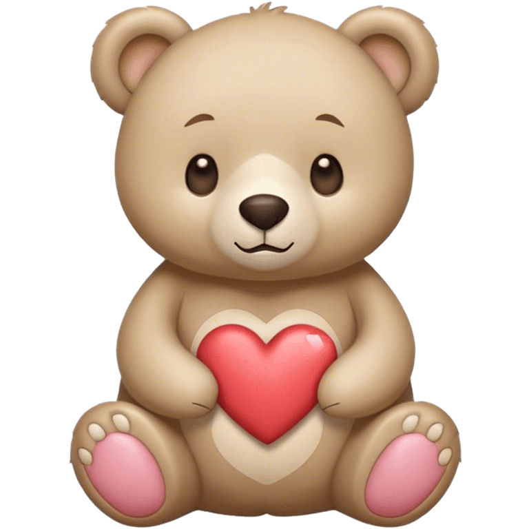 beige paste bear with heart emoji