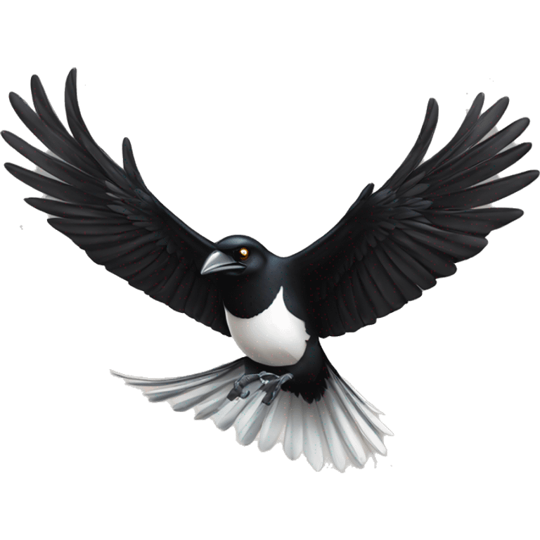 Angry Australian magpie swooping front on emoji