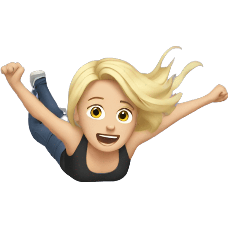 Falling blonde emoji