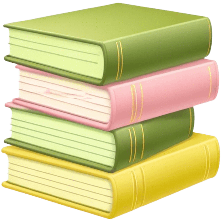 Pastel pink pastel yellow and matcha colored books emoji