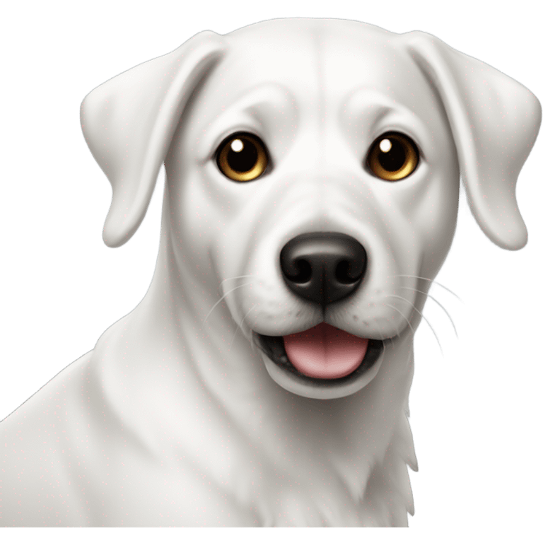 White dog with black nose emoji