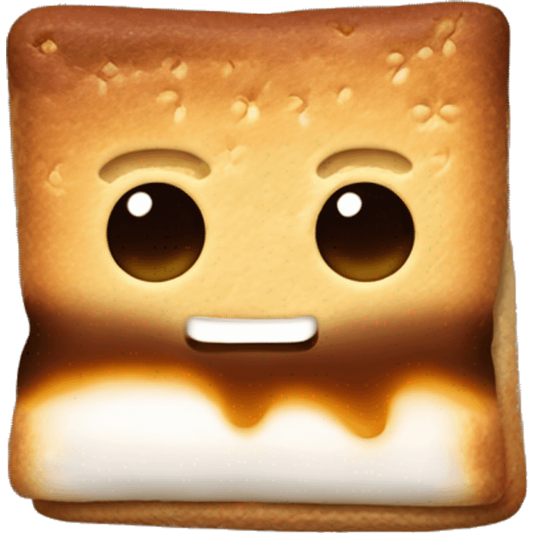 A s’mores with no eyes, just a classic regular looking smores  emoji