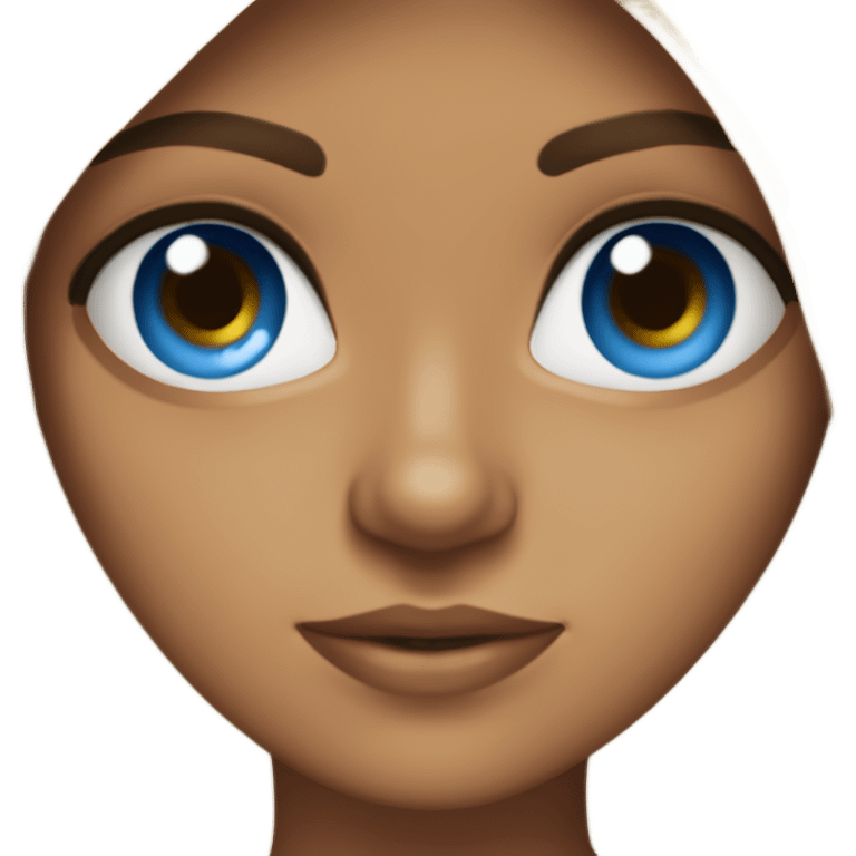 Chica hermosa y castaña ojos azules emoji