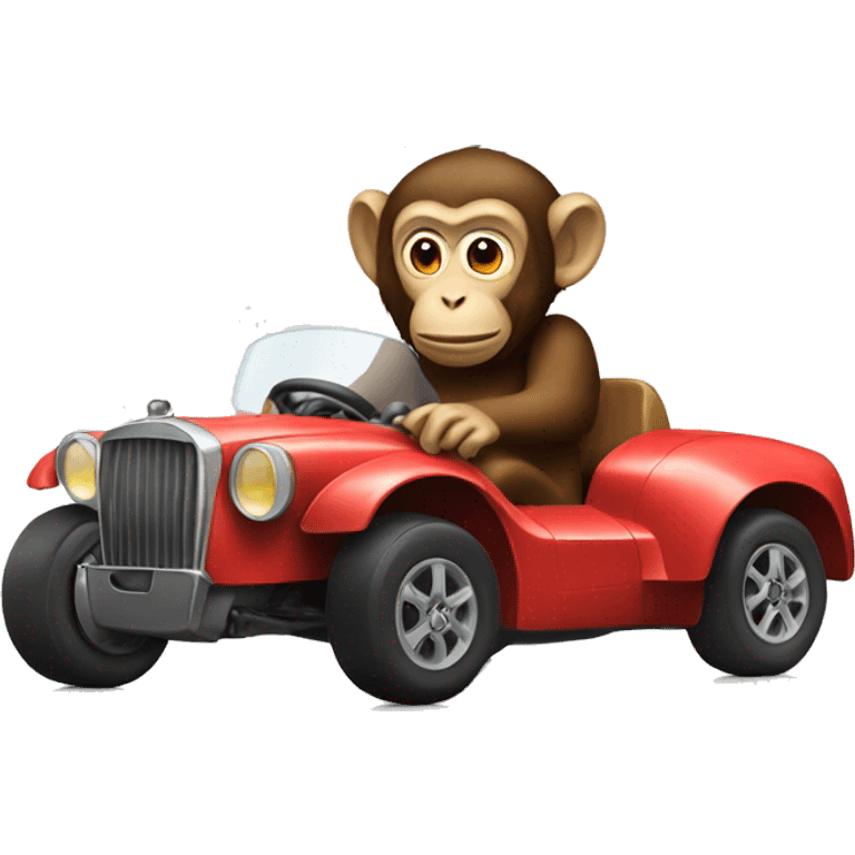 a monkey driving a car emoji