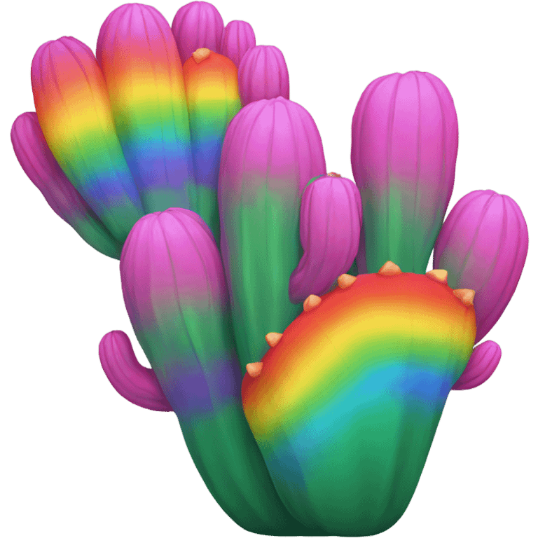 Rainbow cactus emoji