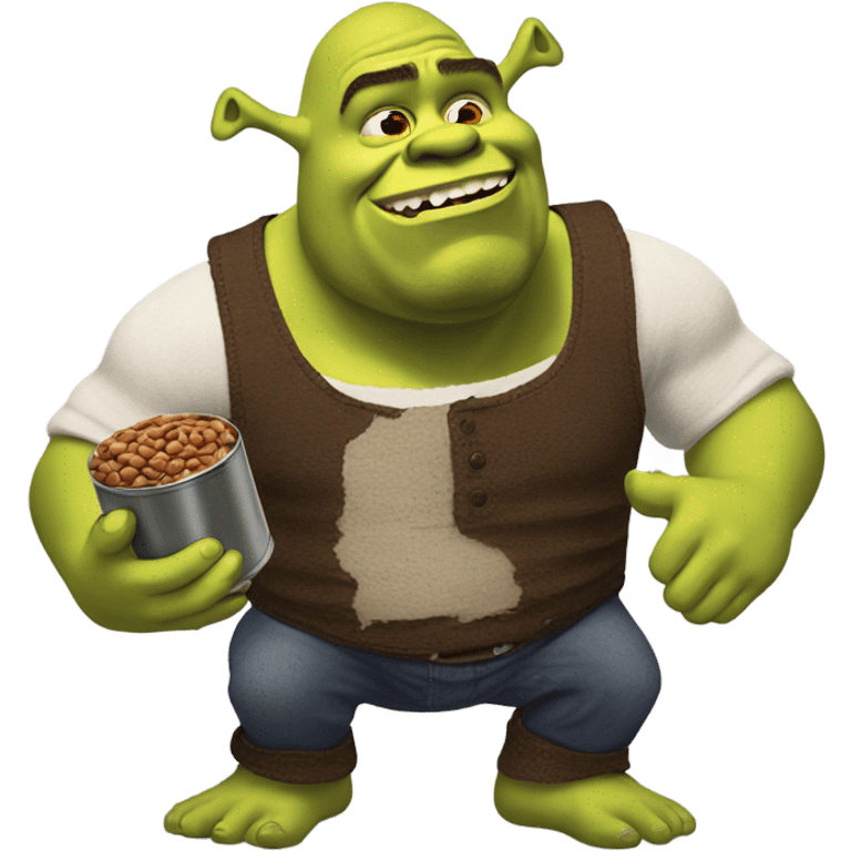 Shrek eating a can of beans emoji