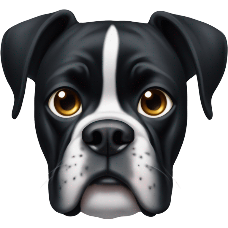 Black boxer dog who is the most handsome guy emoji