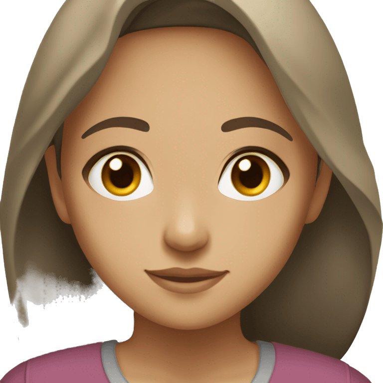 iraqi girl with brown hair, brown eyes, light tan skin, kurdish emoji