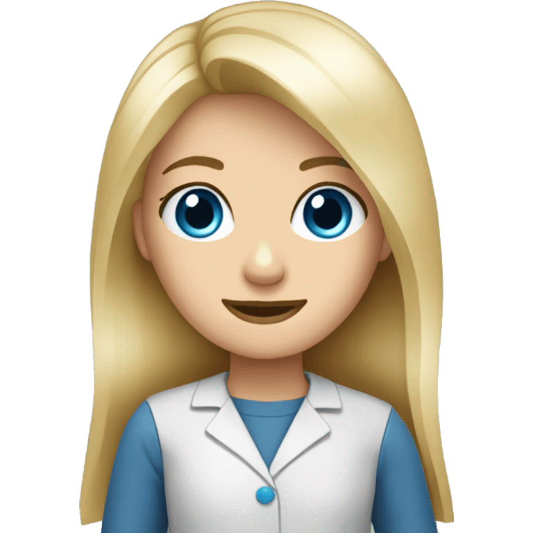 blonde hair blue eye orthodontist emoji