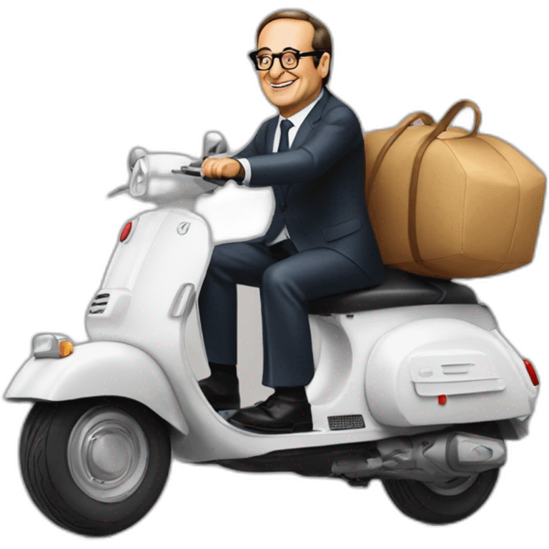 Francois Hollande sur son scooter emoji