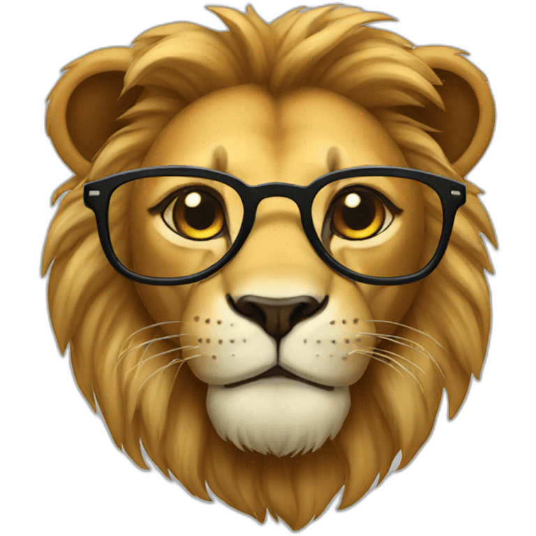 lion with glasses emoji