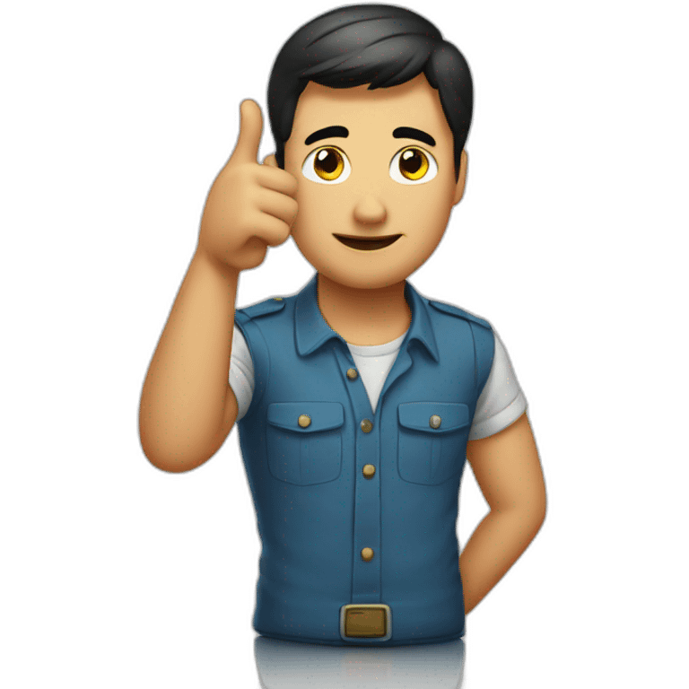 A man closes one eye thumb up emoji