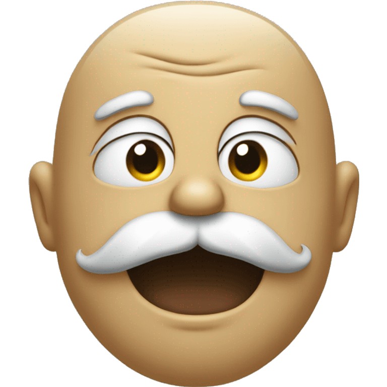 A face shaking its head up and down, with a mustache emoji