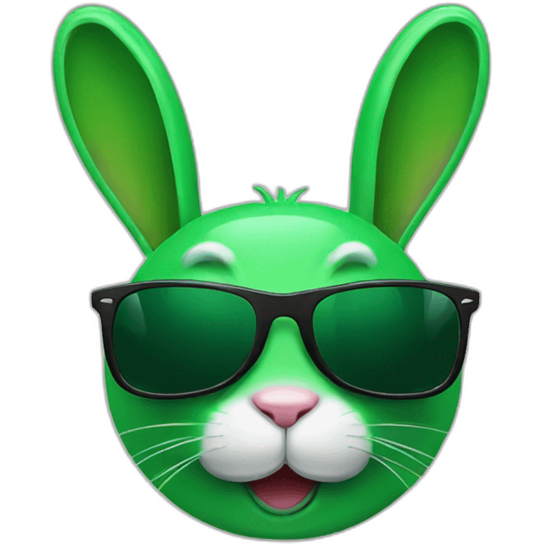 green rabbit winking sunglasses emoji