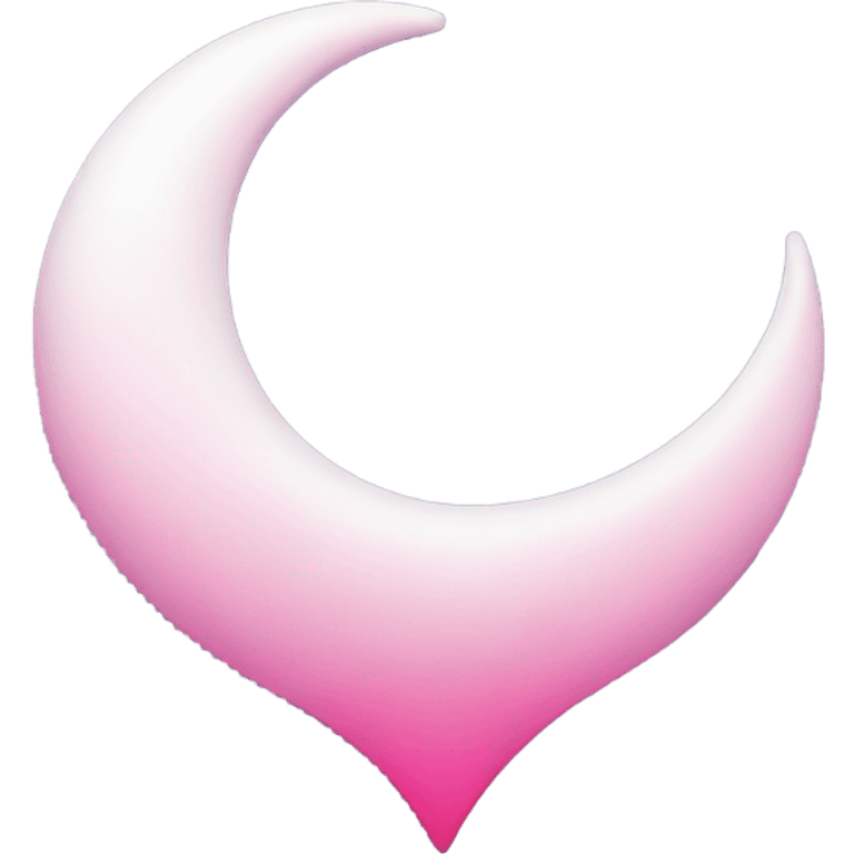 crescent white moon with pink heart emoji