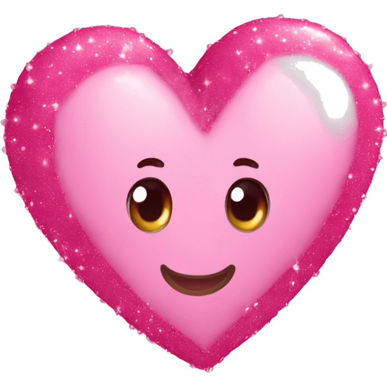 Corazón rosa con brillos emoji