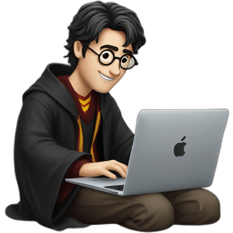 harry potter using a macbook emoji