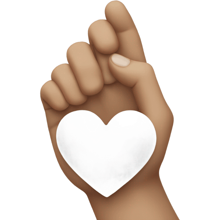 White heart in hand emoji