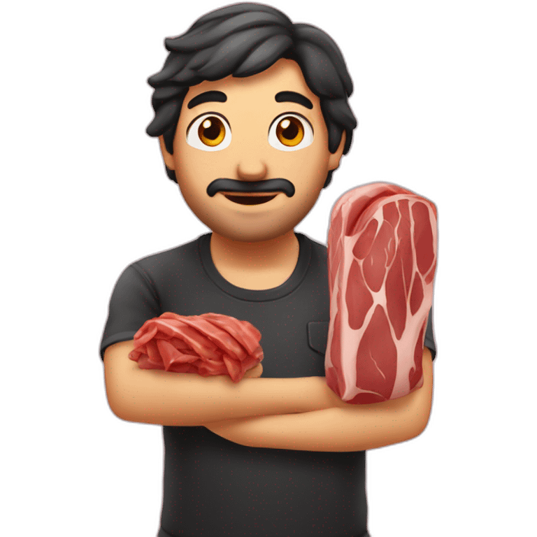 Ishowspeed with meat in his hands emoji