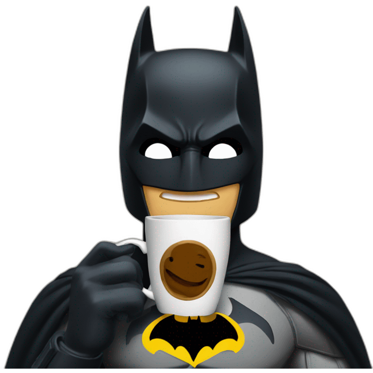 Batman drinking coffe emoji