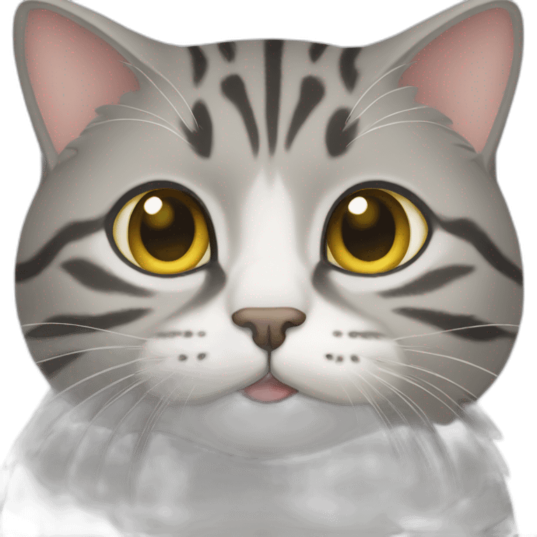 american short hair cat- tabby- gray emoji