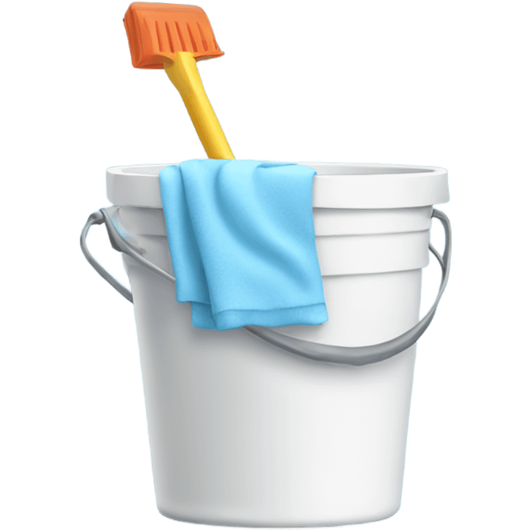 Bathroom Cleaning supplies in a bucket light blue  emoji