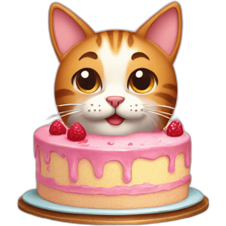 cat with cake emoji