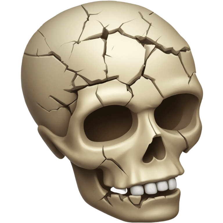 Horror broken skull emoji