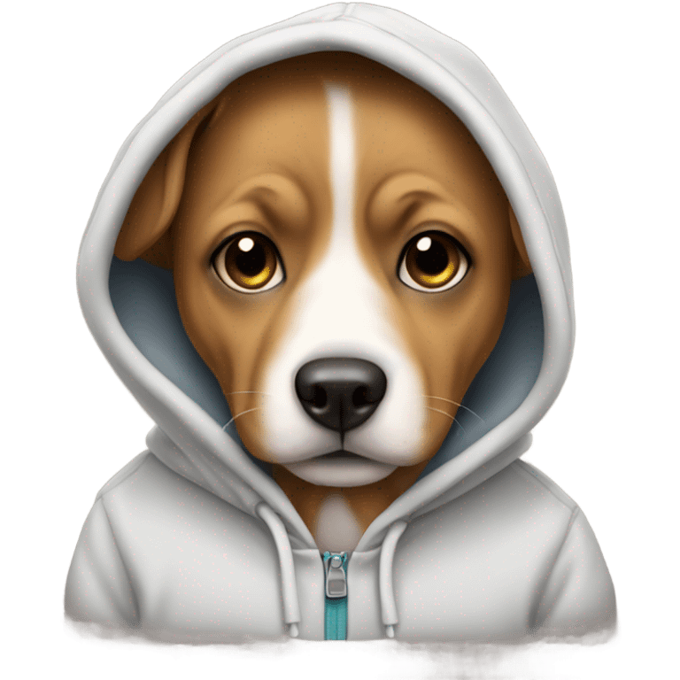 Cute dog wearing a hoodie emoji