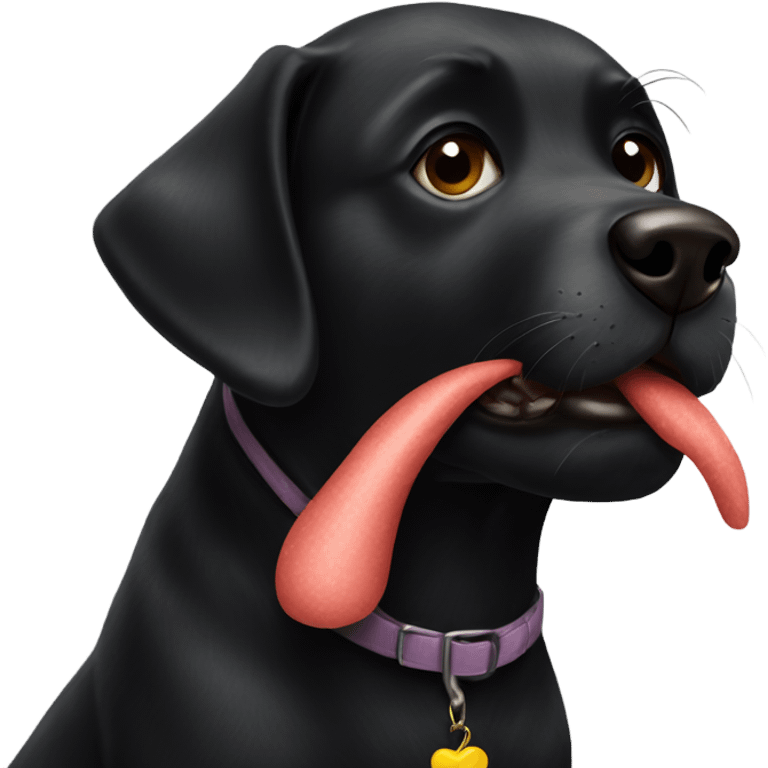 Black dog sending a kiss emoji