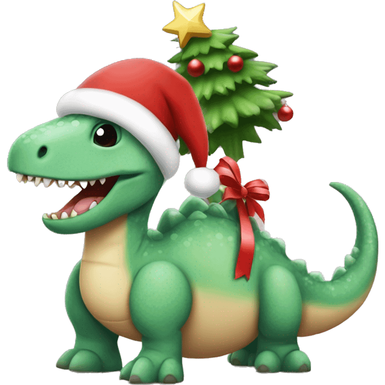 christmas dinosaur ￼ emoji