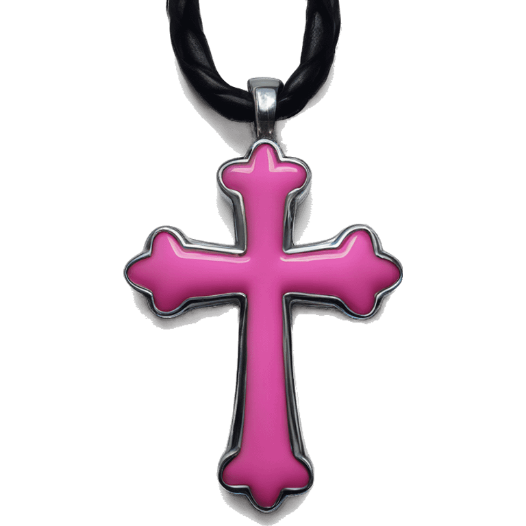 chrome hearts cross pink emoji