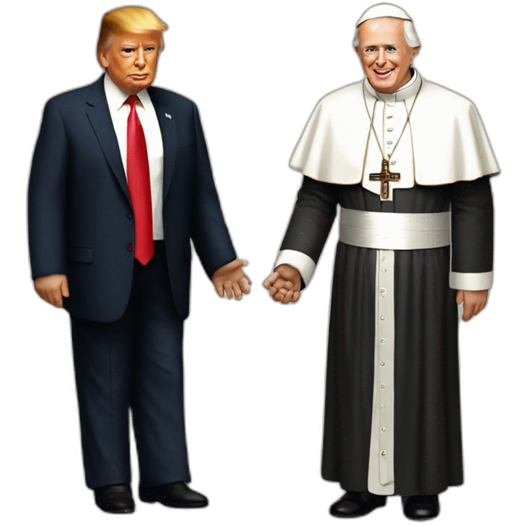 donald trump holding hands with the pope emoji