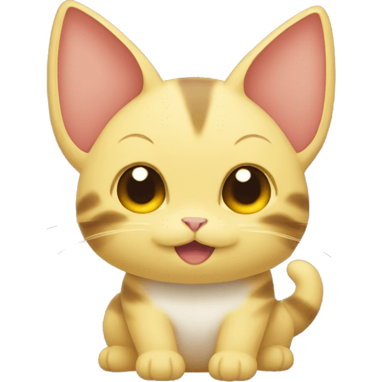 Kitty with pikatchu ears emoji