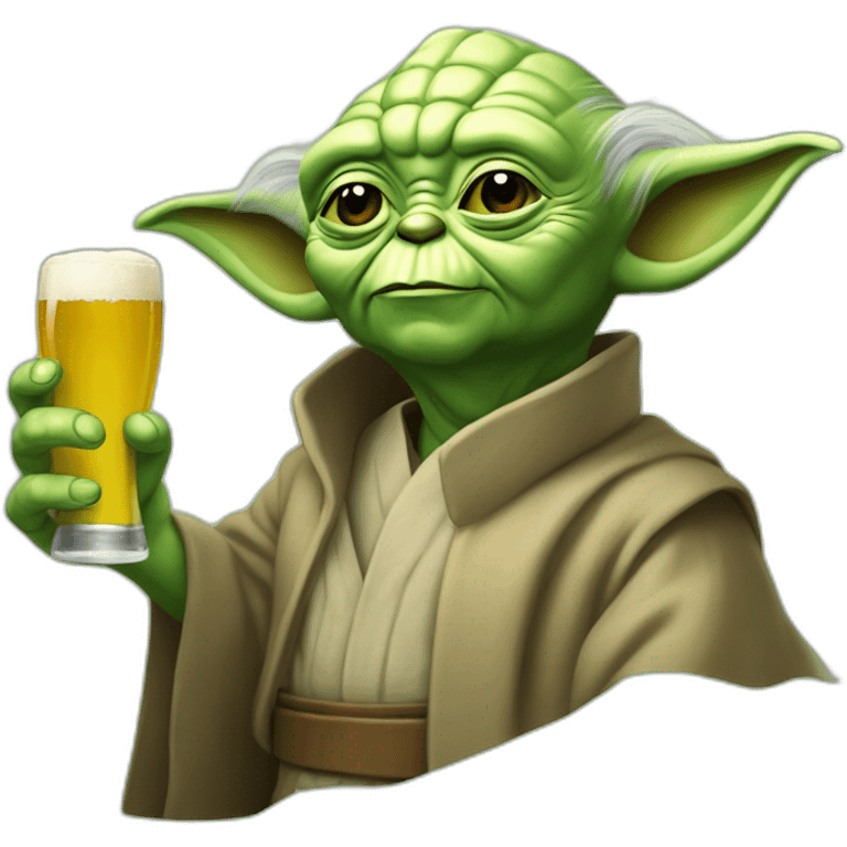 Maitre yoda qui boit une bière emoji