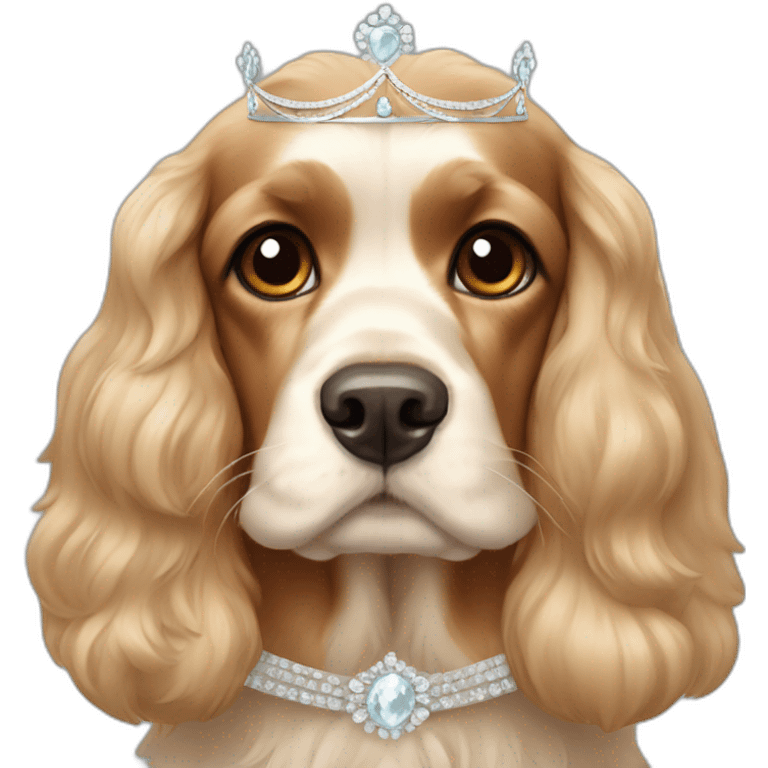 cocker spaniel with a tiara emoji