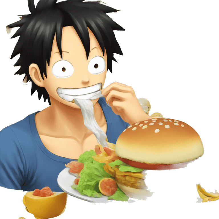 Luffy eating  emoji