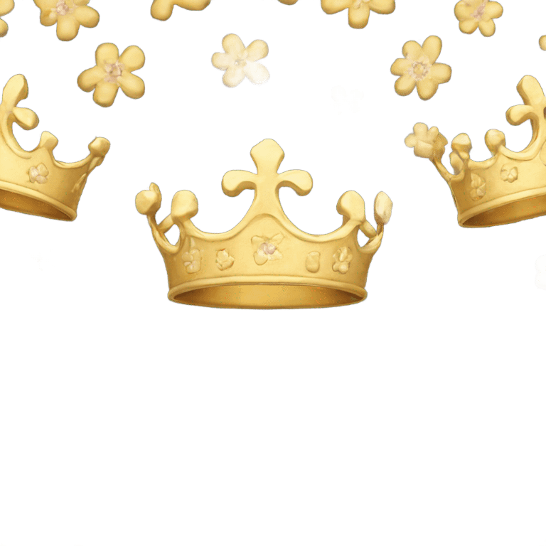 Gold crown with floral pattern emoji