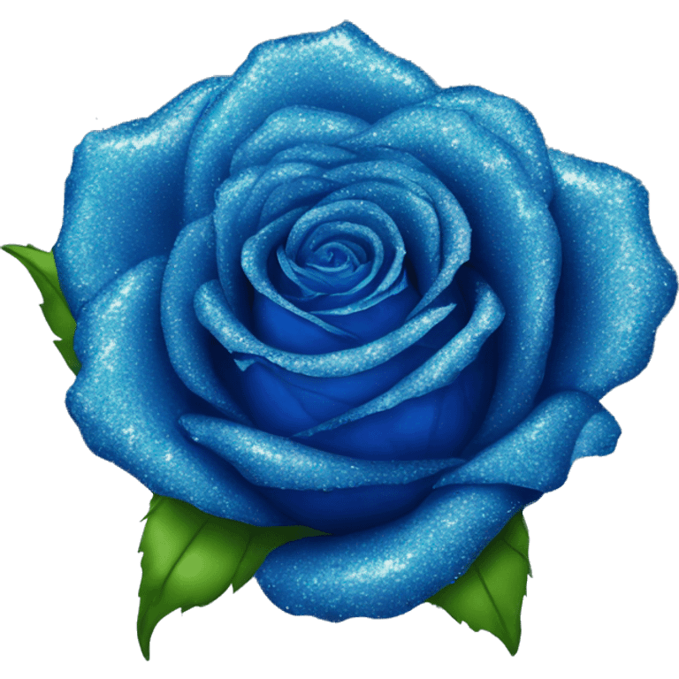 blue glitter rose emoji