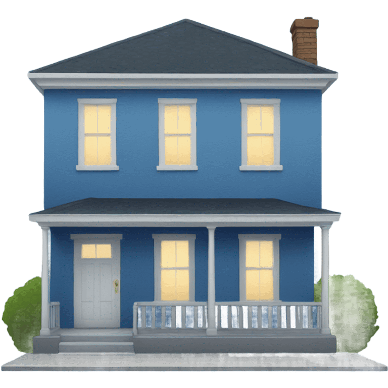 Blue town house emoji