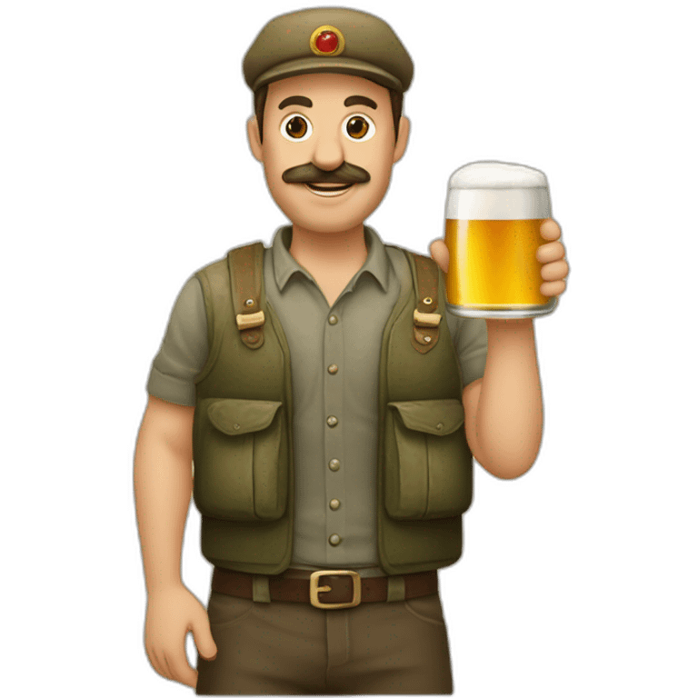 Staline avec une bière dans la main emoji